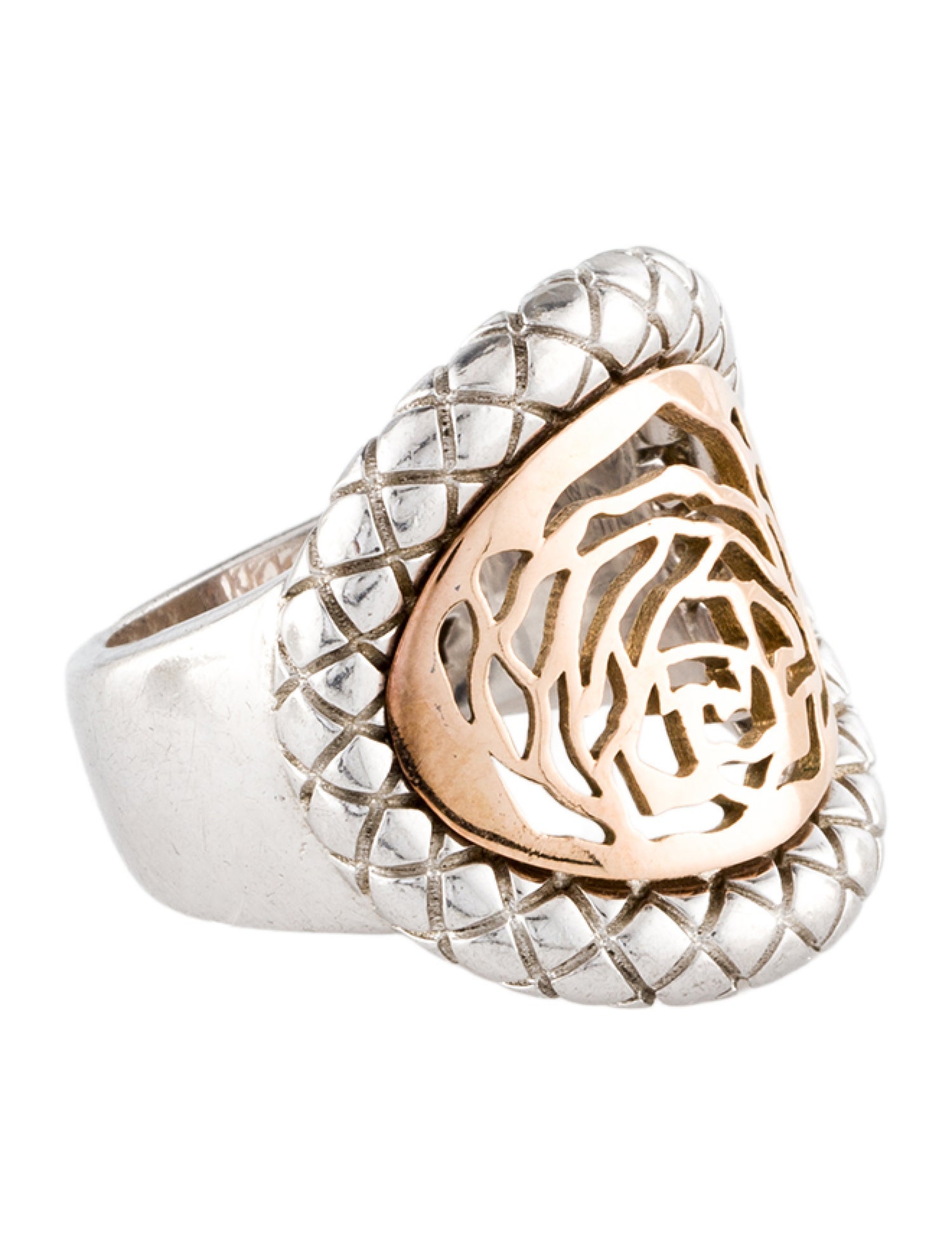 Pianegonda Two Tone Rose Ring