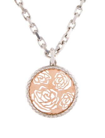 Pianegonda Two-Tone Rose Pendant Necklace