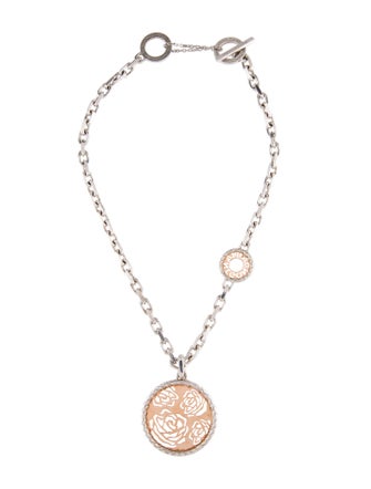 Pianegonda Two-Tone Rose Pendant Necklace