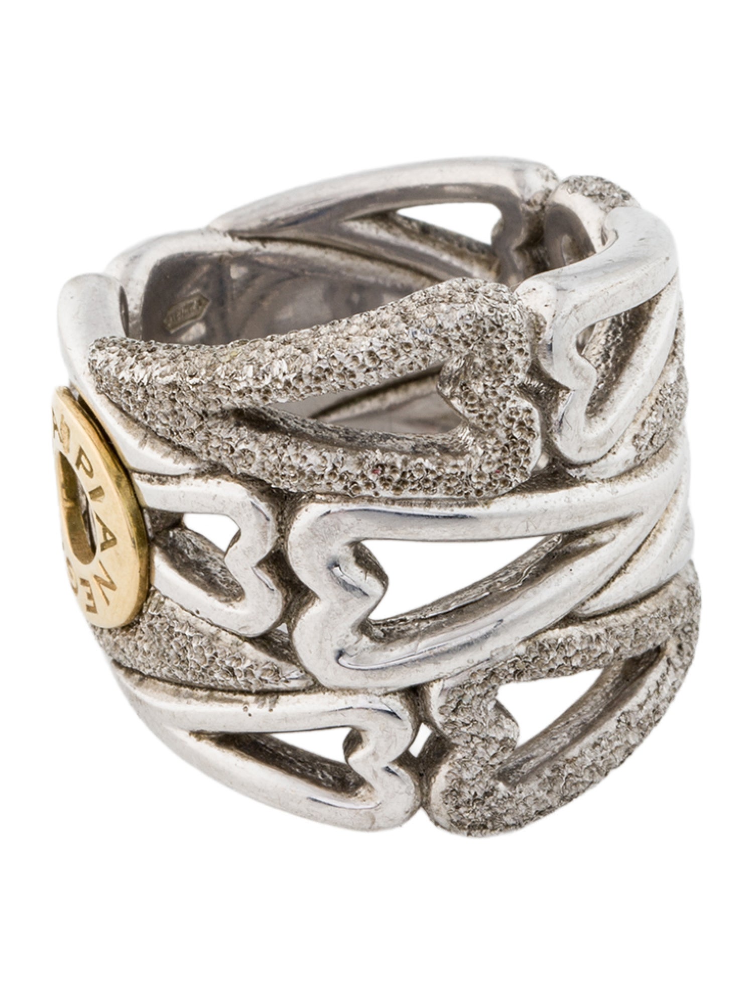 Pianegonda Two-Tone Heart Chunky Band