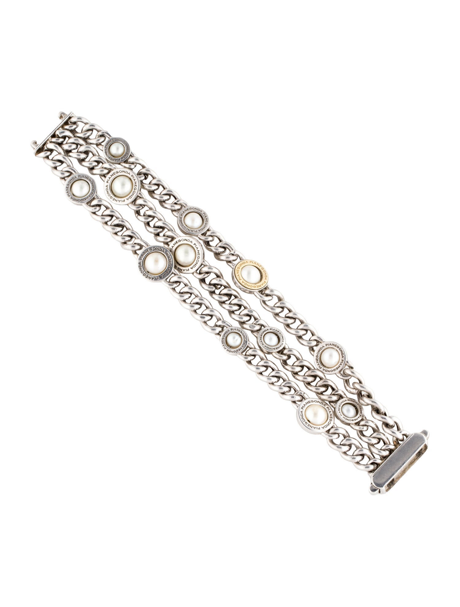 Pianegonda Two-Tone Pearl Multistrand Bracelet