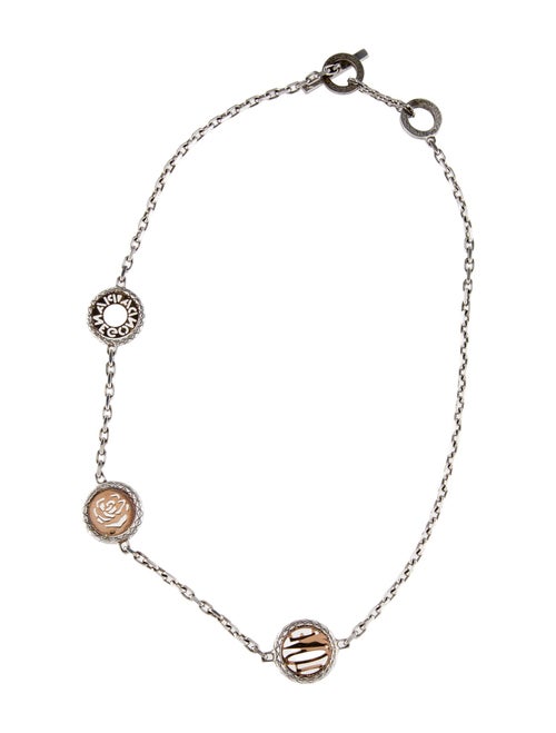 Pianegonda Two-Tone "Rose' & 'Love' Station Necklace