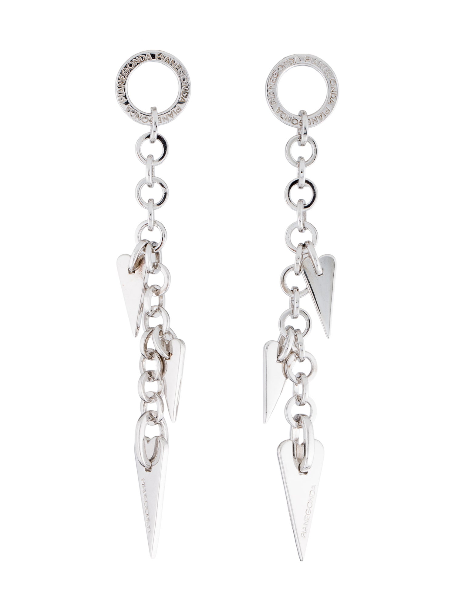 Pianegonda Circle & Hearts Drop Earrings