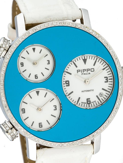 Pippo Italia Lifetime Three Timezone Diamond Watch