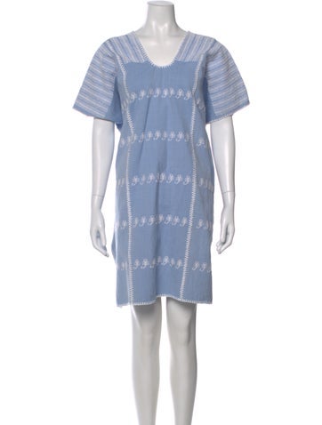 Pre-owned Pippa Holt Printed Knee-length Dress In Blue