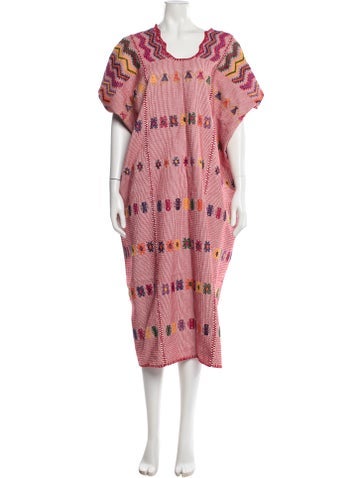 Pre-owned Pippa Holt Patterned Long Dress In Red