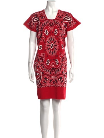 Pre-owned Pippa Holt Paisley Print Knee-length Dress In Red