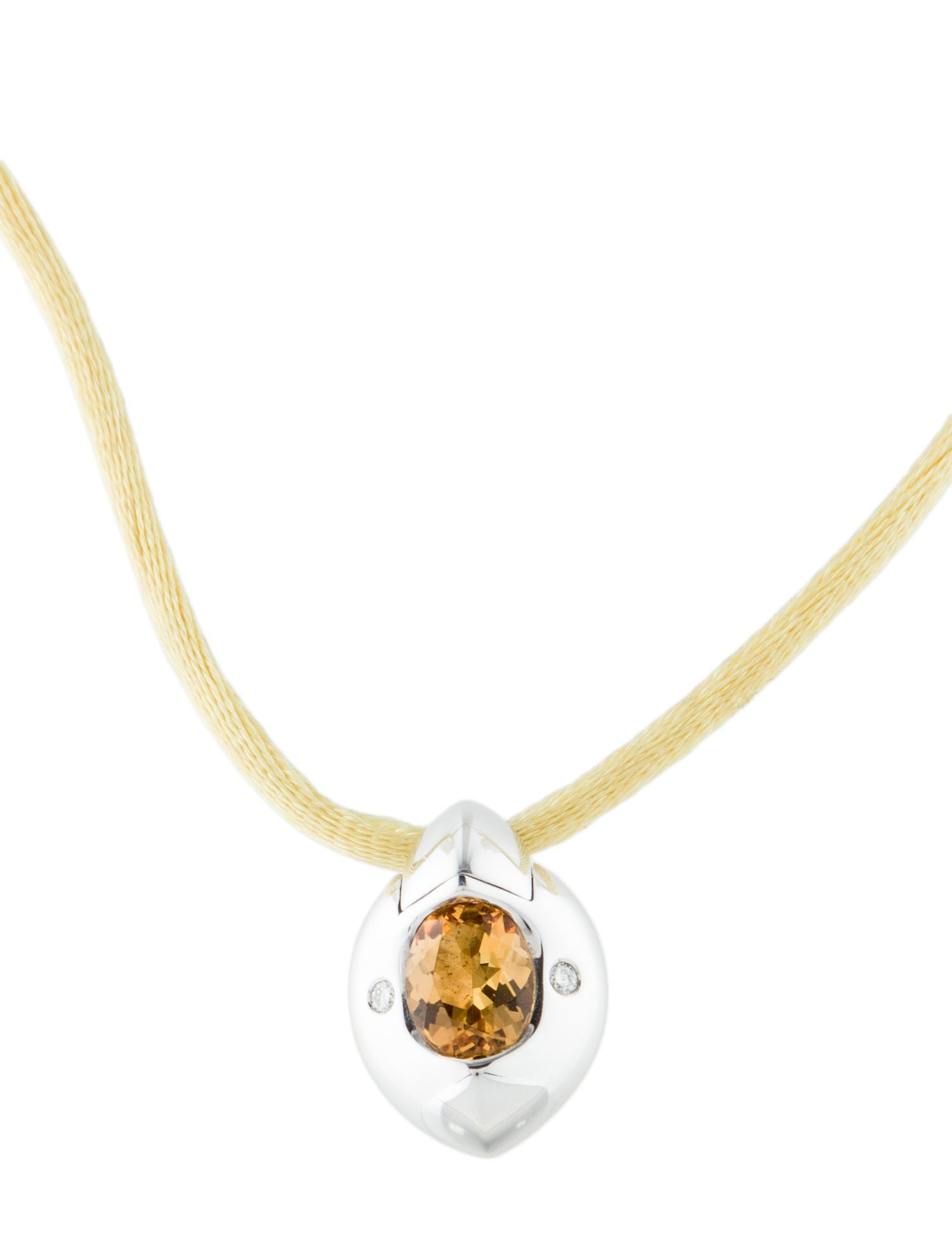 Piaget Vintage 18K Citrine & Diamond Silk Cord Pendant Necklace