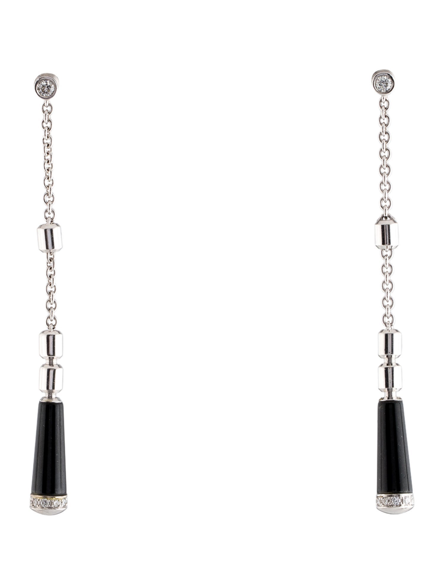 Piaget 18K Nephrite & Diamond Drop Earrings