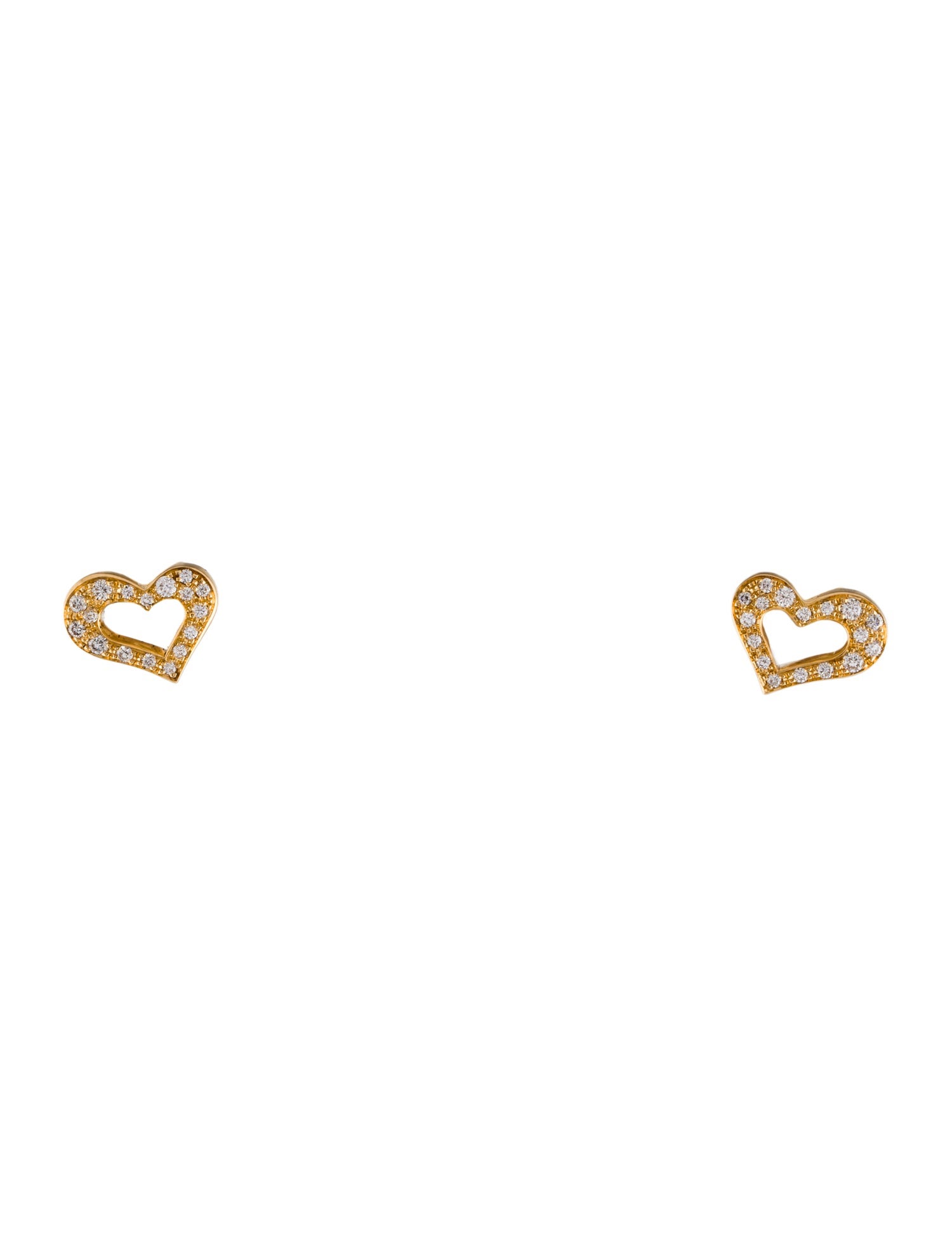 Piaget 18K Diamond Heart Stud Earrings