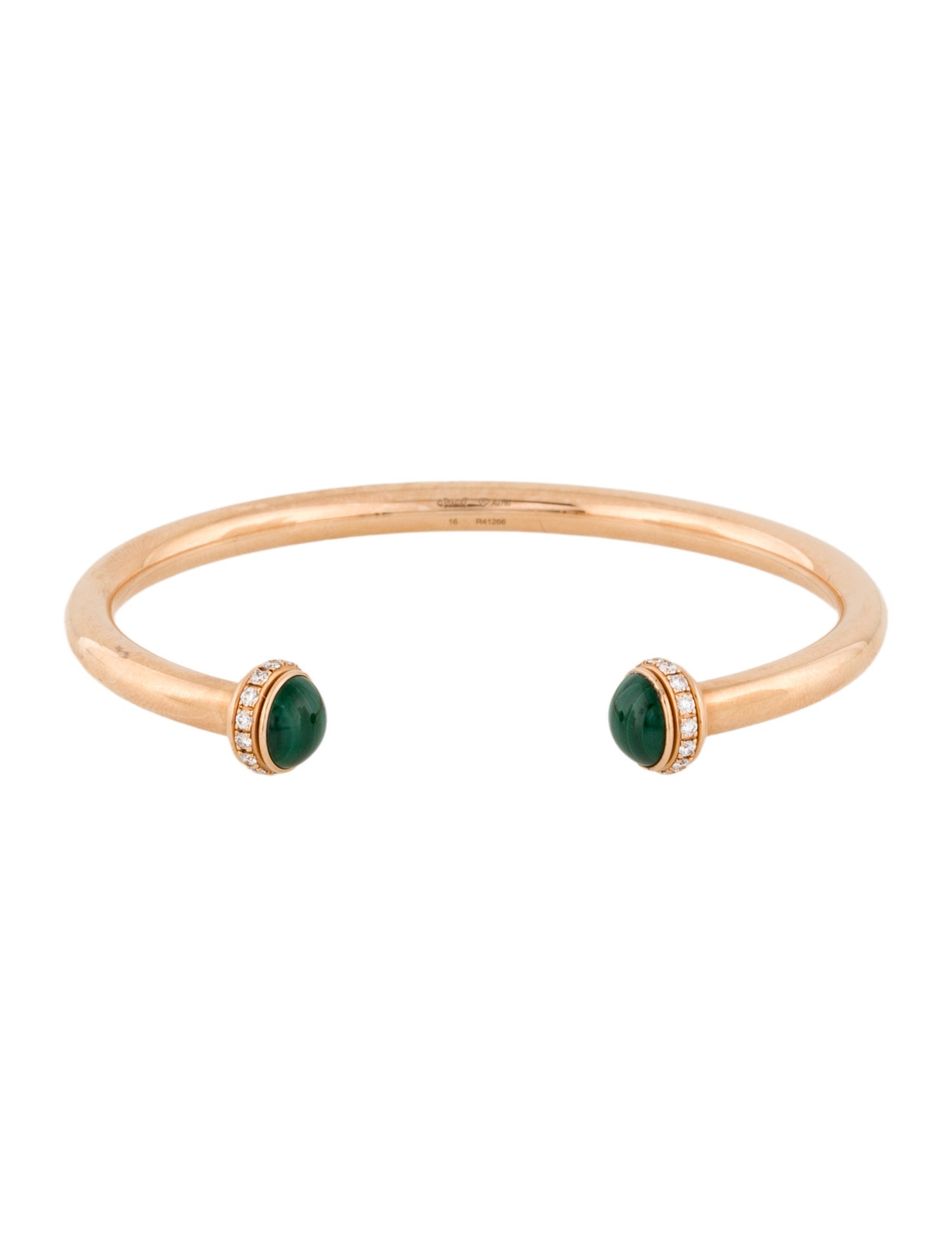 Piaget 18K Maclachite & Diamond Possession Cuff Bracelet