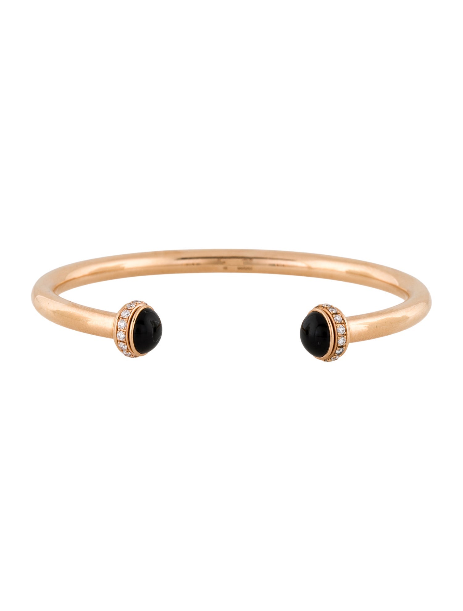 Piaget 18K Onyx & Diamond Possession Open Bangle Bracelet