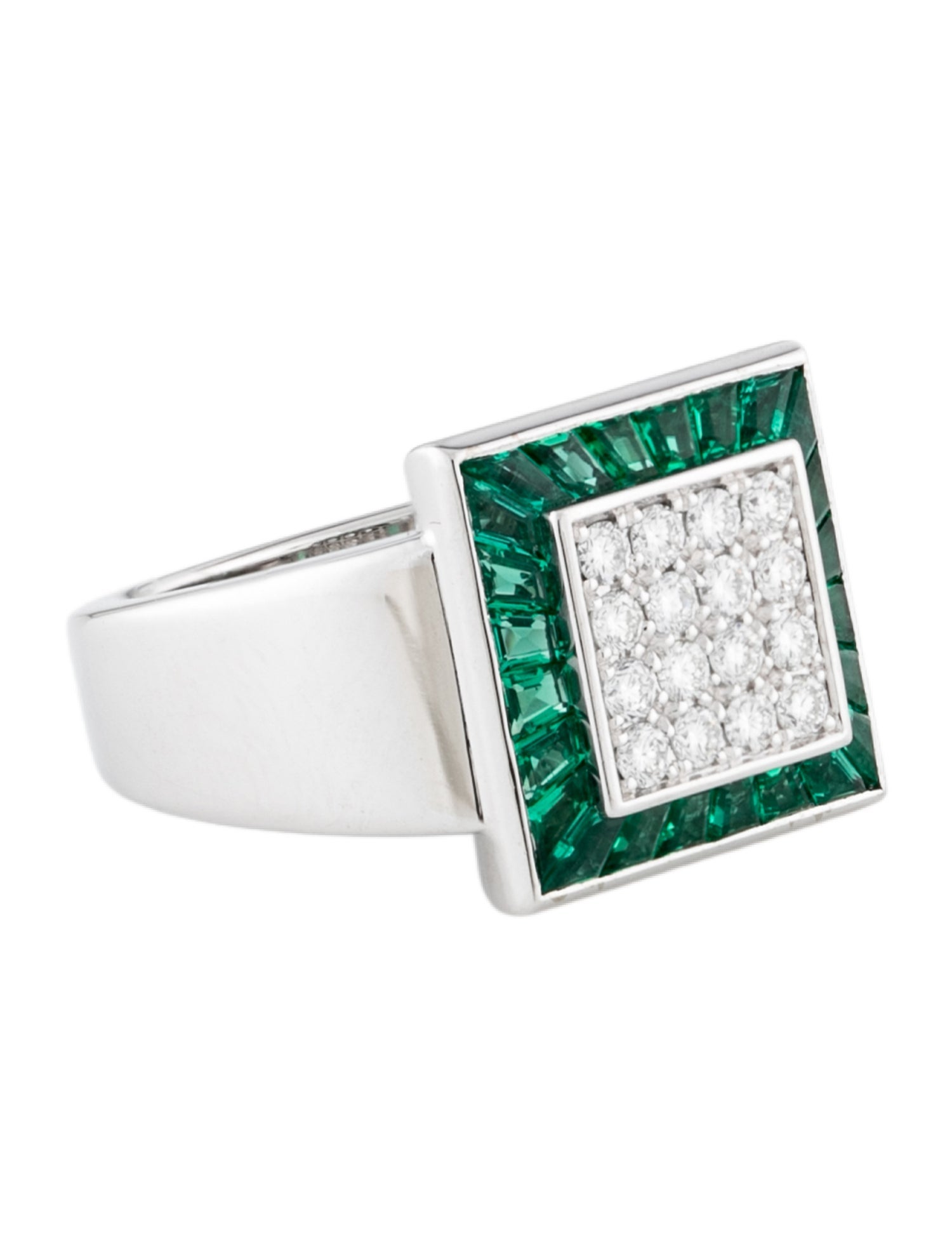 Piaget 18K Emerald & Diamond Signet Ring