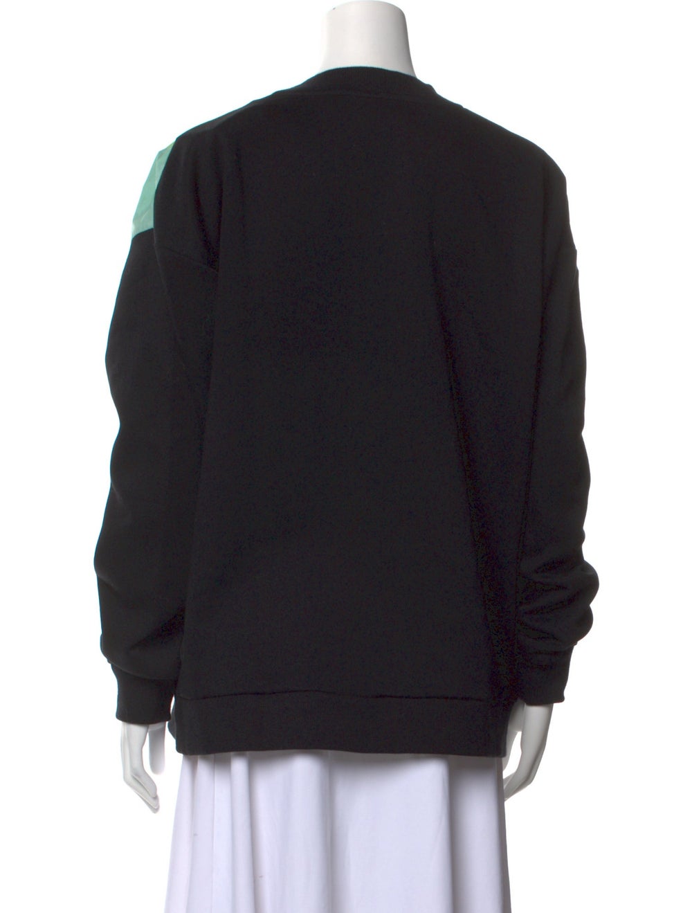 Plan C Pullover Black Colorblock Pattern Long Sle… - image 3