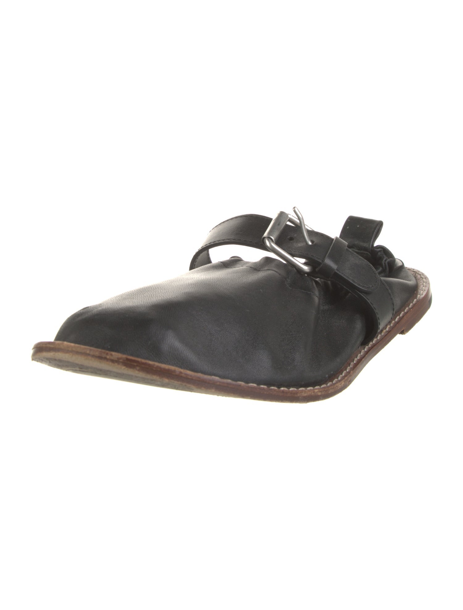 PLAN C Leather Mary Jane Flats