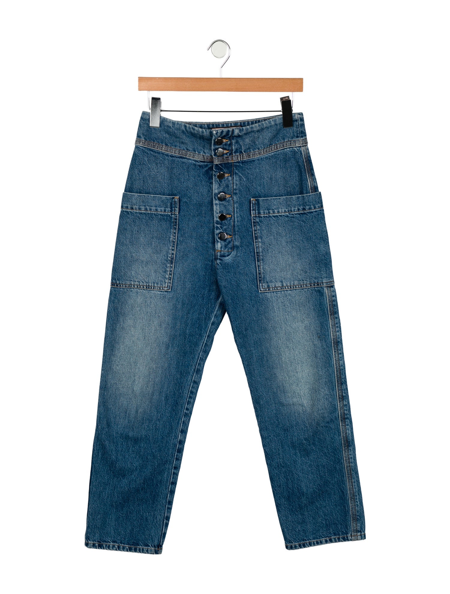 PLAN C High-Rise Straight Leg Jeans
