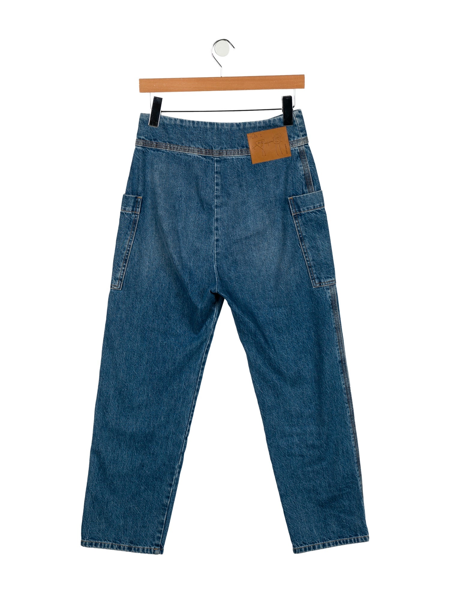 PLAN C High-Rise Straight Leg Jeans