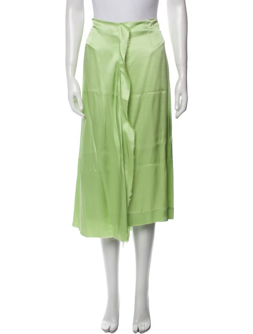 PLAN C Raw-Edge Trim Midi Length Skirt