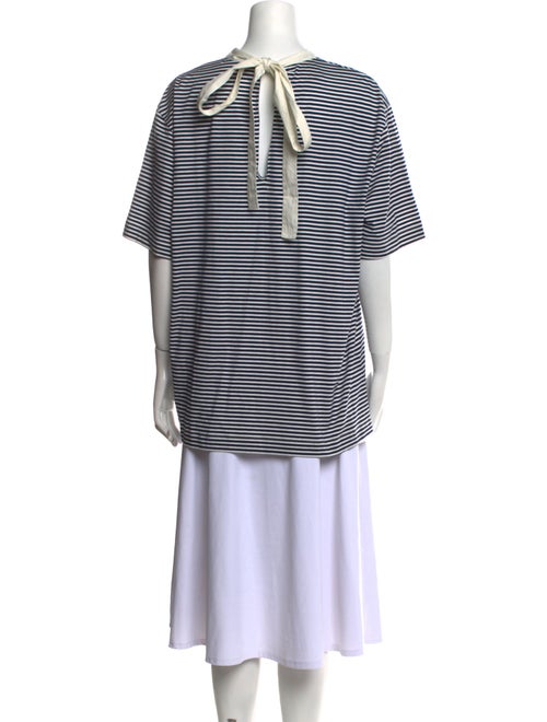 PLAN C Striped Bateau Neckline Tunic