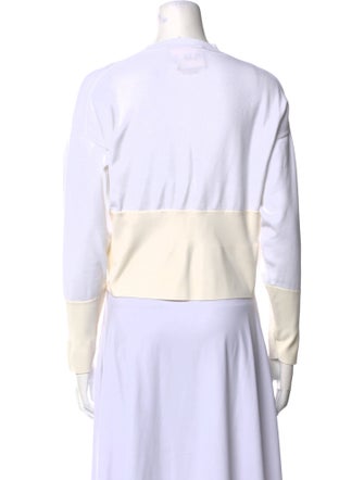 PLAN C Crew Neck Long Sleeve Crop Top