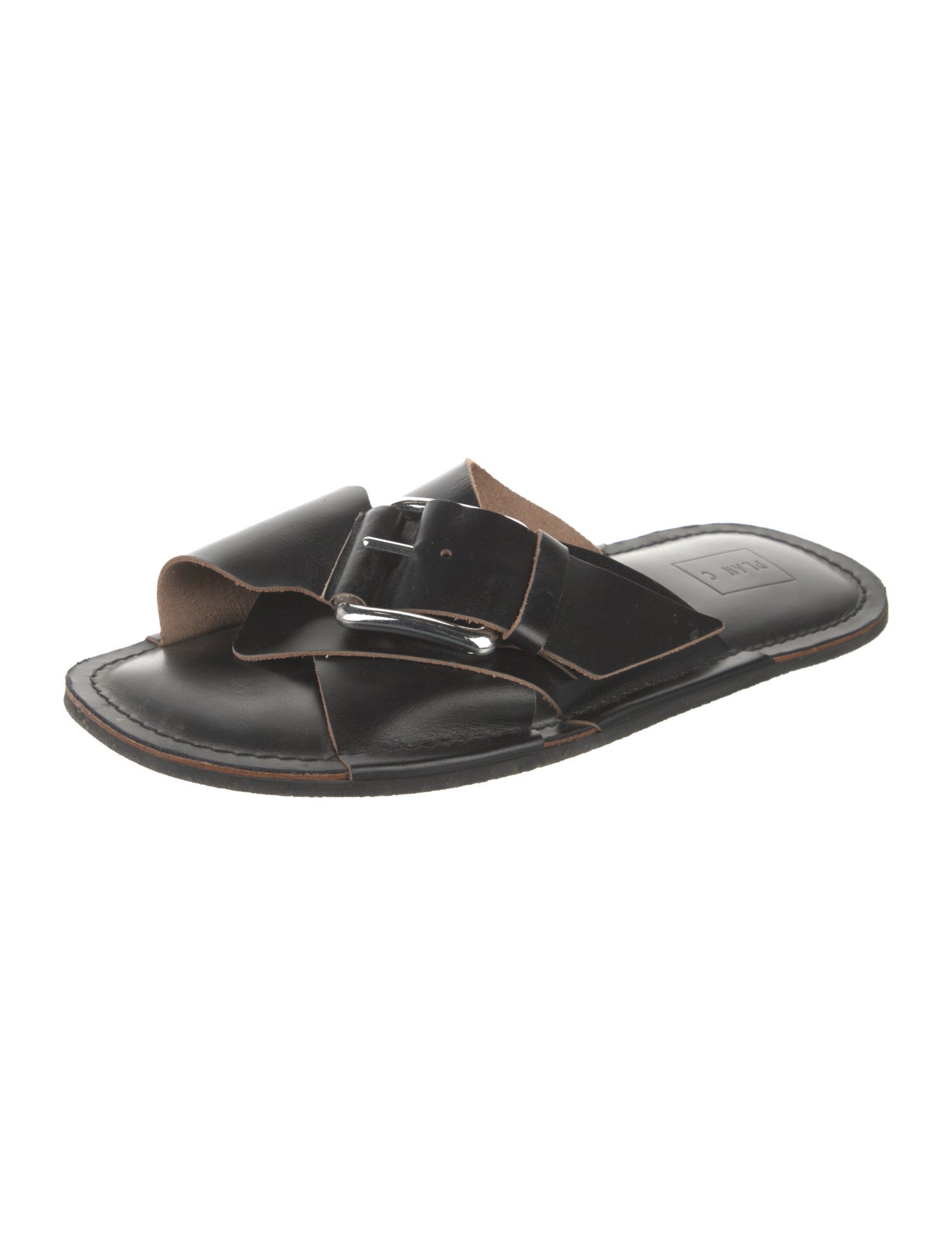 PLAN C Leather Slides