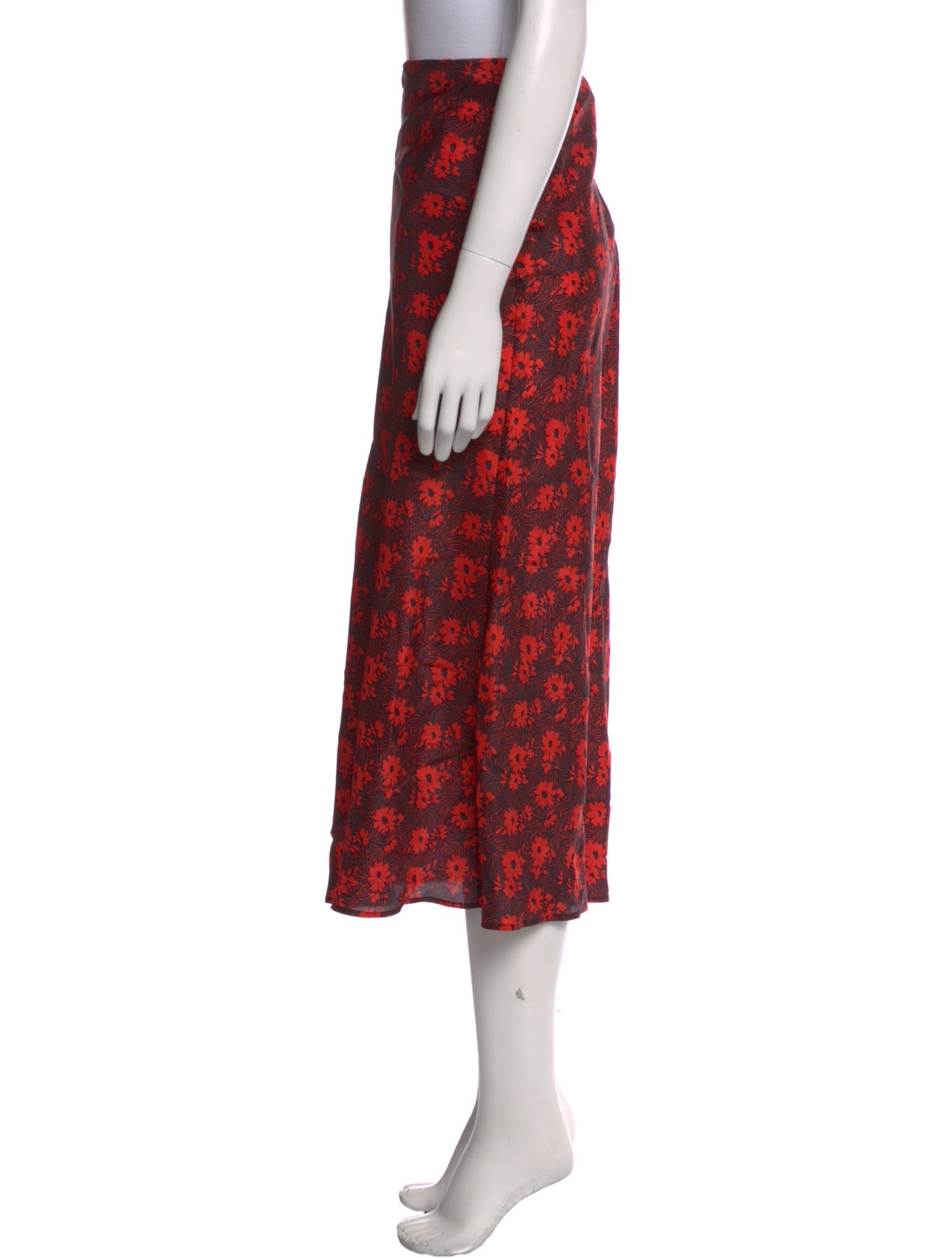 PLAN C Silk Midi Length Skirt