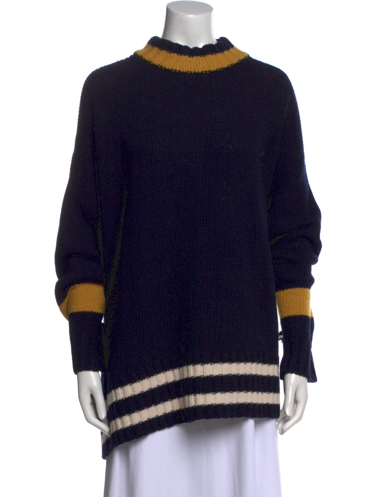 PLAN C Virgin Wool Striped Sweatshirt