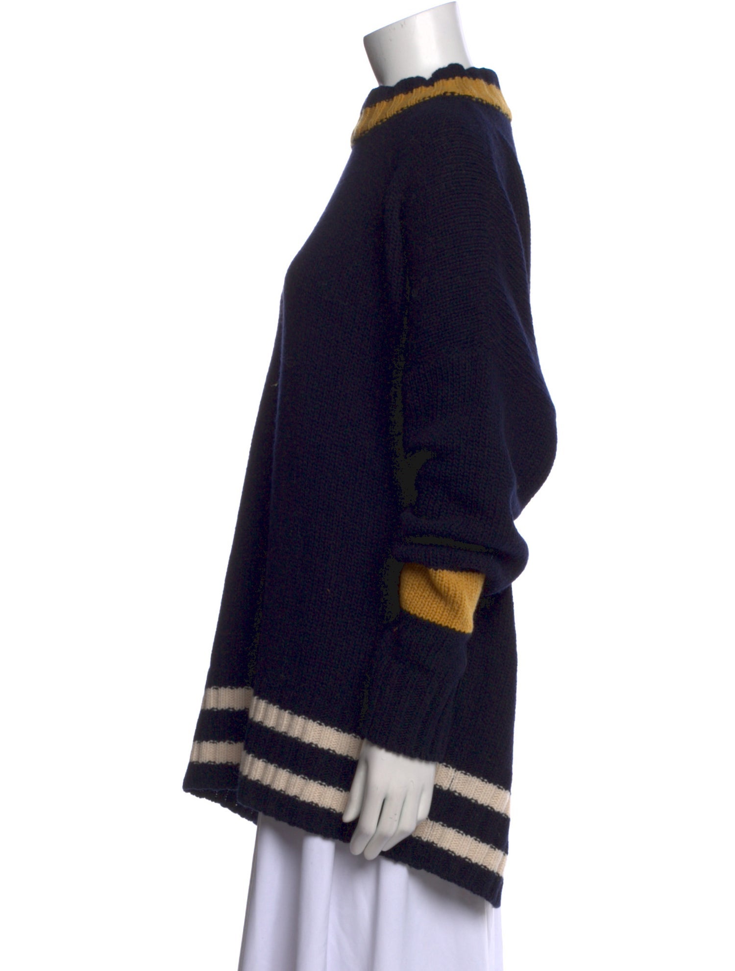 PLAN C Virgin Wool Striped Sweatshirt