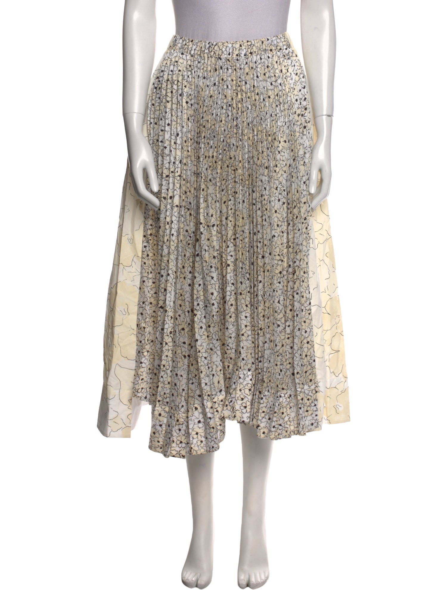 PLAN C Floral Print Midi Length Skirt