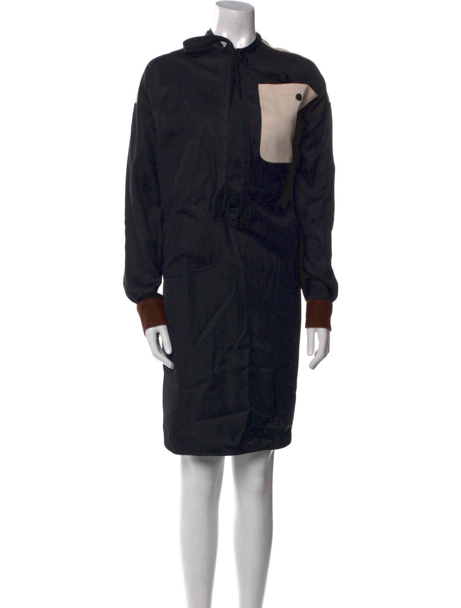 PLAN C Printed Knee-Length Dress