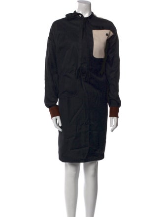 PLAN C Printed Knee-Length Dress