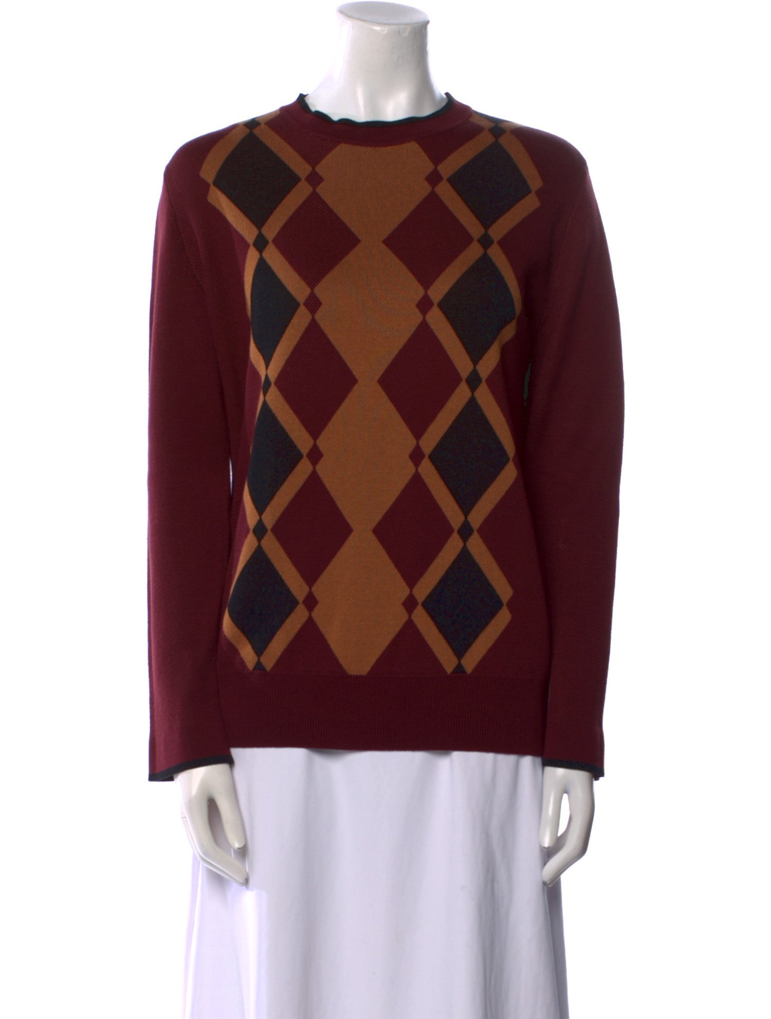 PLAN C Printed Crew Neck Sweater