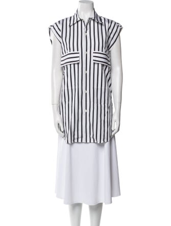 PLAN C Striped Short Sleeve Tunic