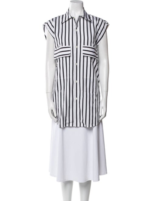 PLAN C Striped Short Sleeve Tunic