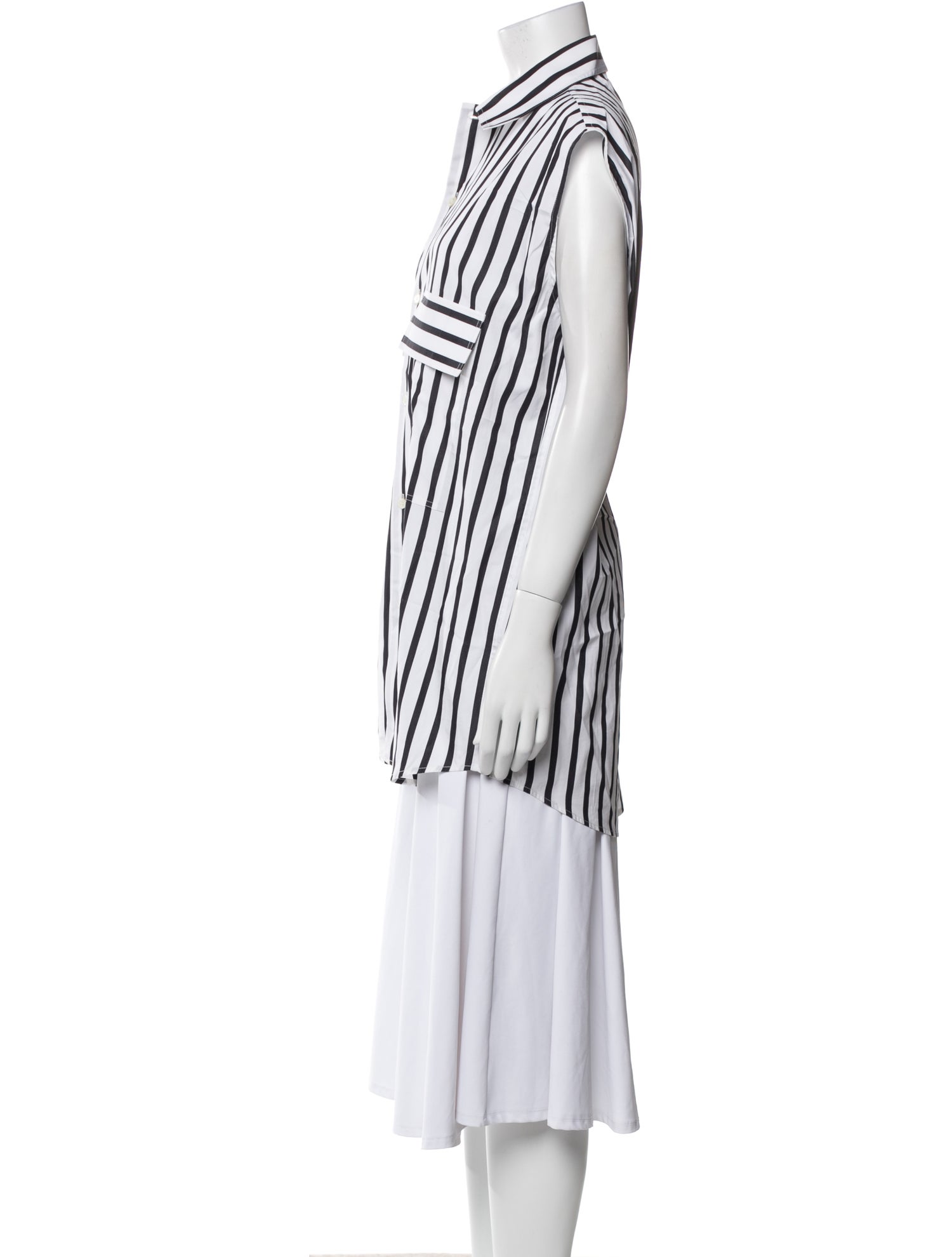 PLAN C Striped Short Sleeve Tunic