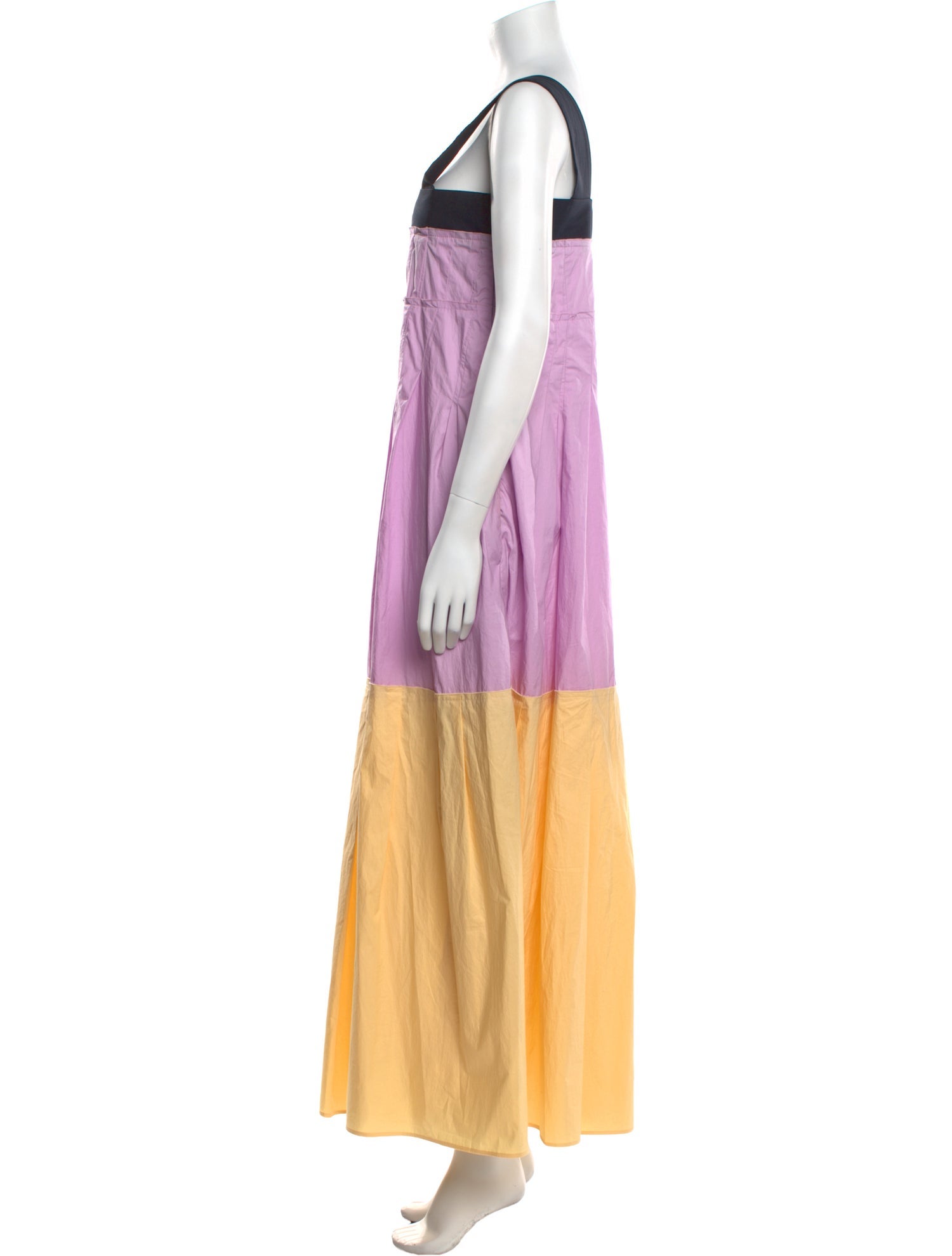 PLAN C Colorblock Pattern Long Dress