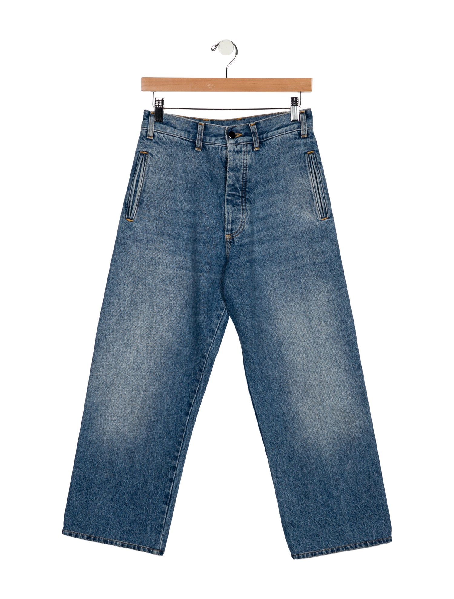 PLAN C Mid-Rise Wide Leg Jeans