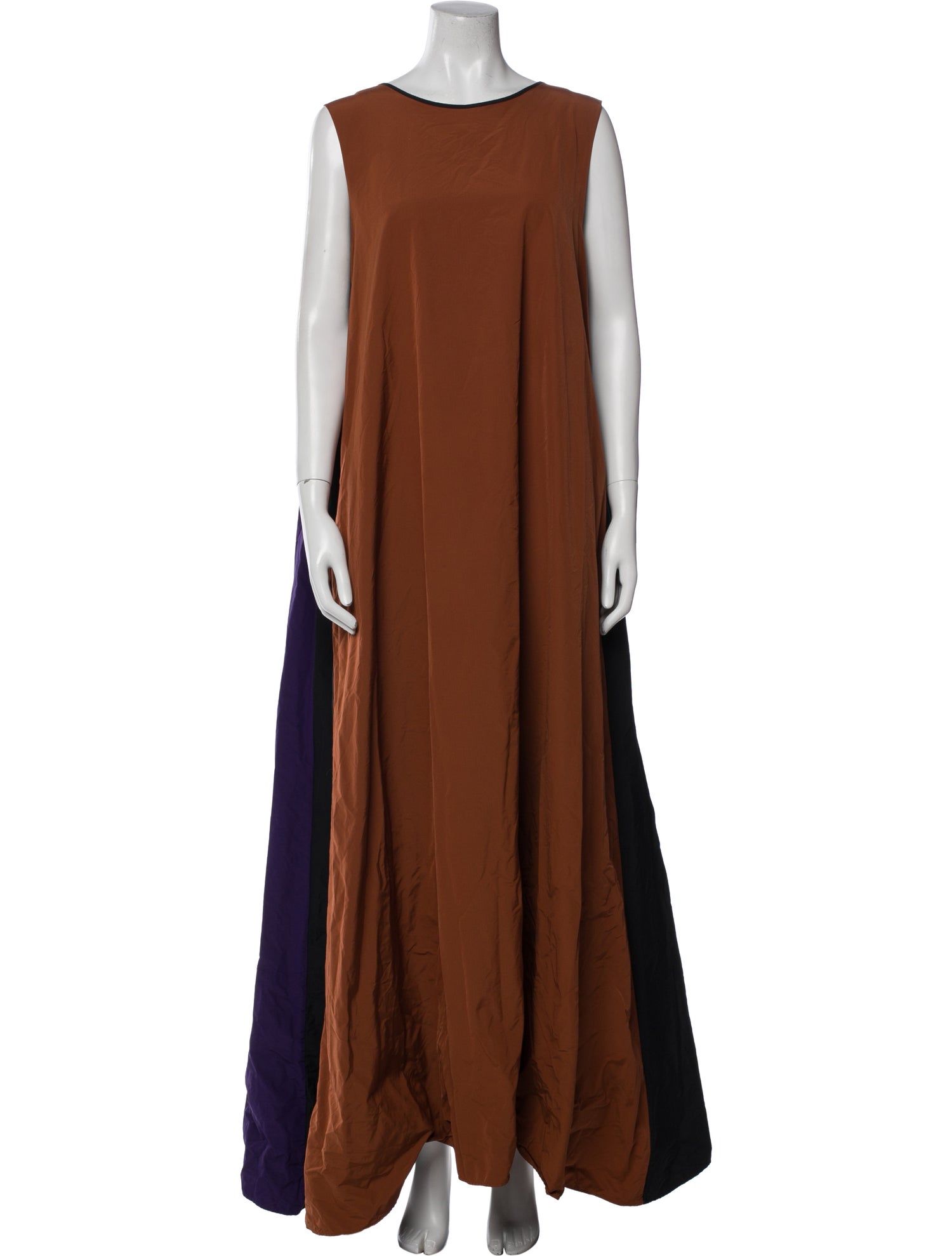 PLAN C Crew Neck Long Dress