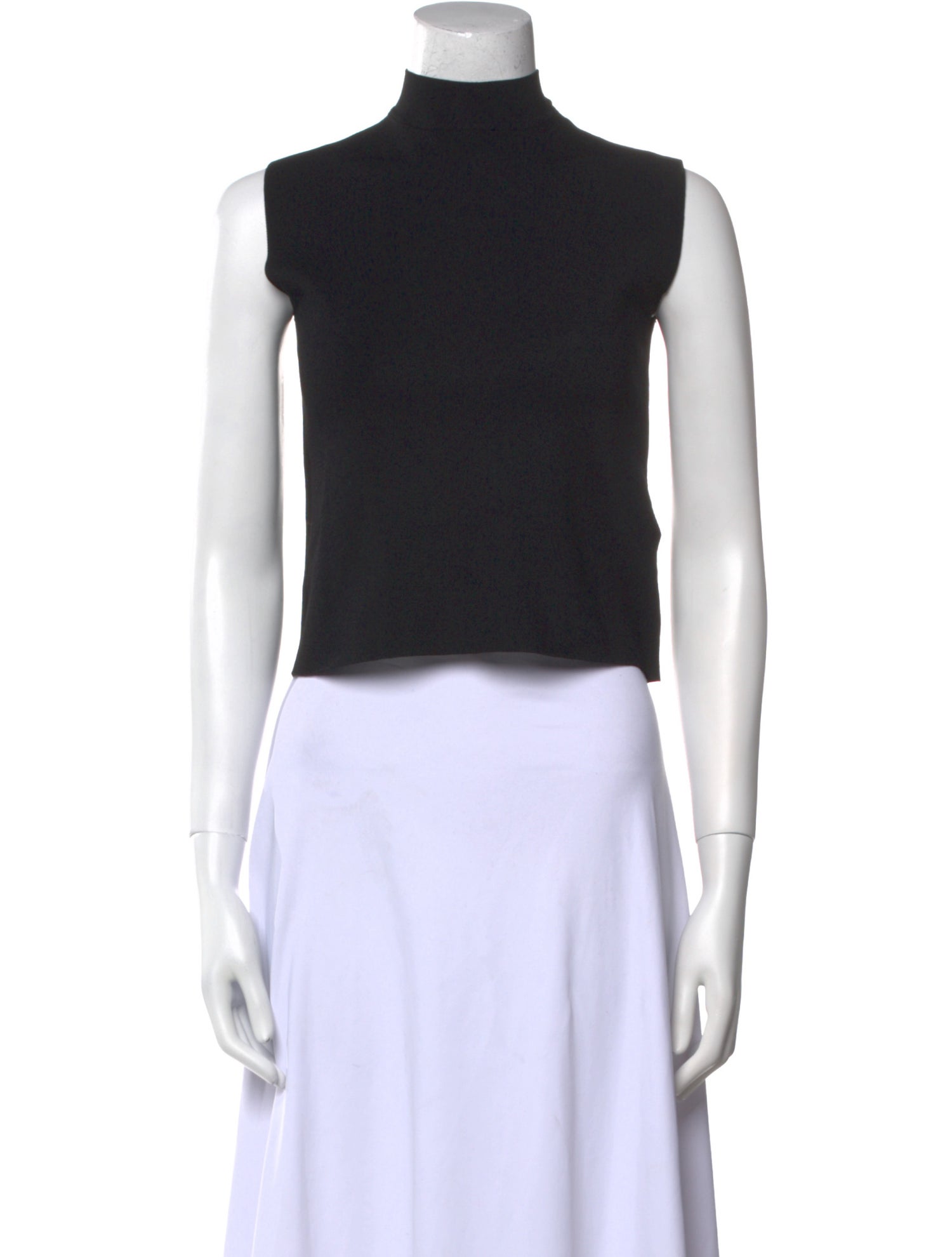 PLAN C Wool Mock Neck Crop Top