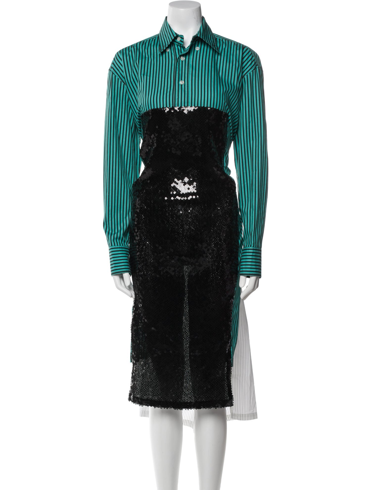 PLAN C Striped Long Dress