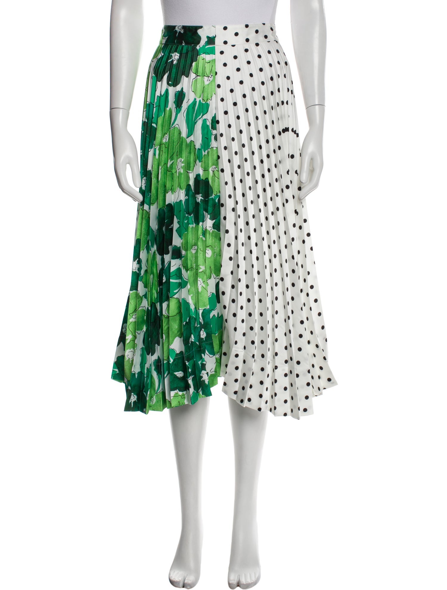 PLAN C Polka Dot Print Midi Length Skirt