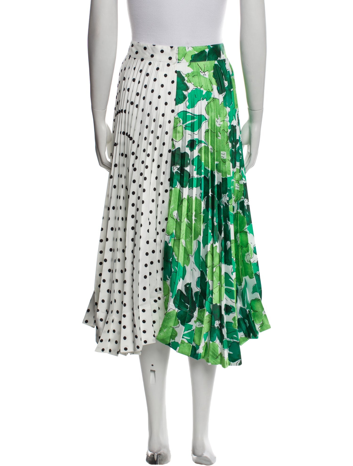 PLAN C Polka Dot Print Midi Length Skirt