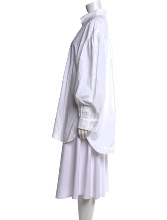 PLAN C Striped Long Sleeve Button-Up Top