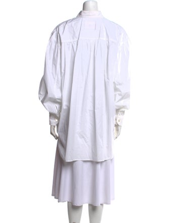 PLAN C Striped Long Sleeve Button-Up Top