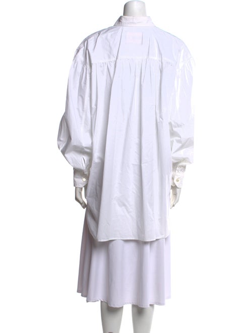 PLAN C Striped Long Sleeve Button-Up Top