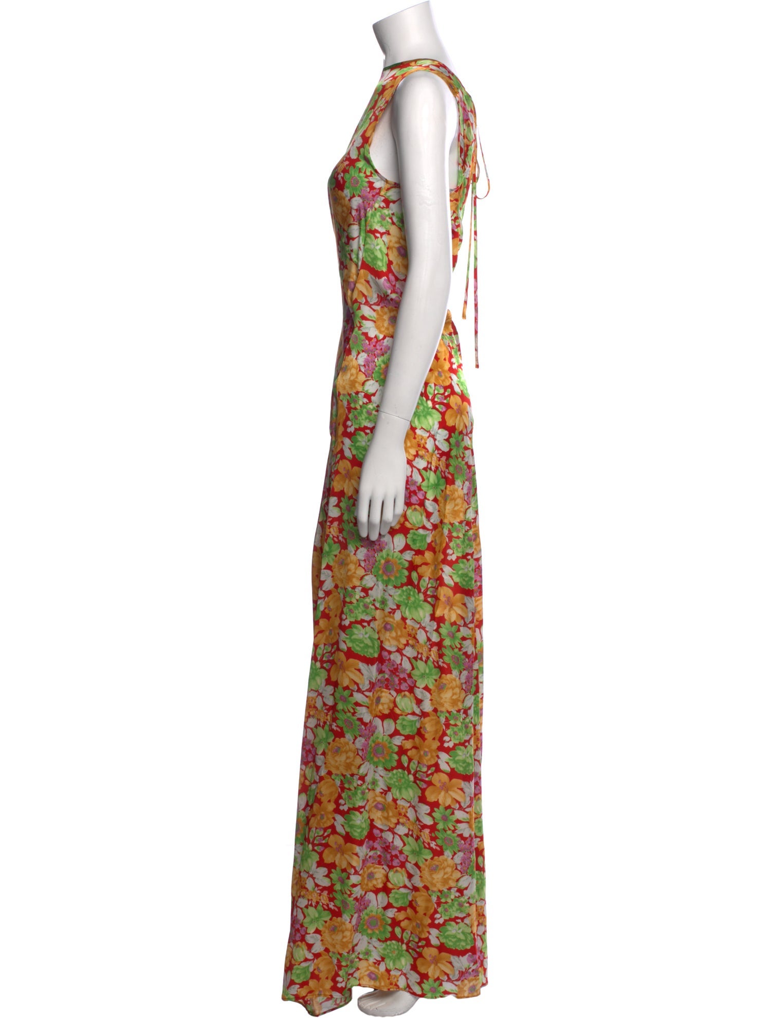 PLAN C Floral Print Long Dress w/ Tags