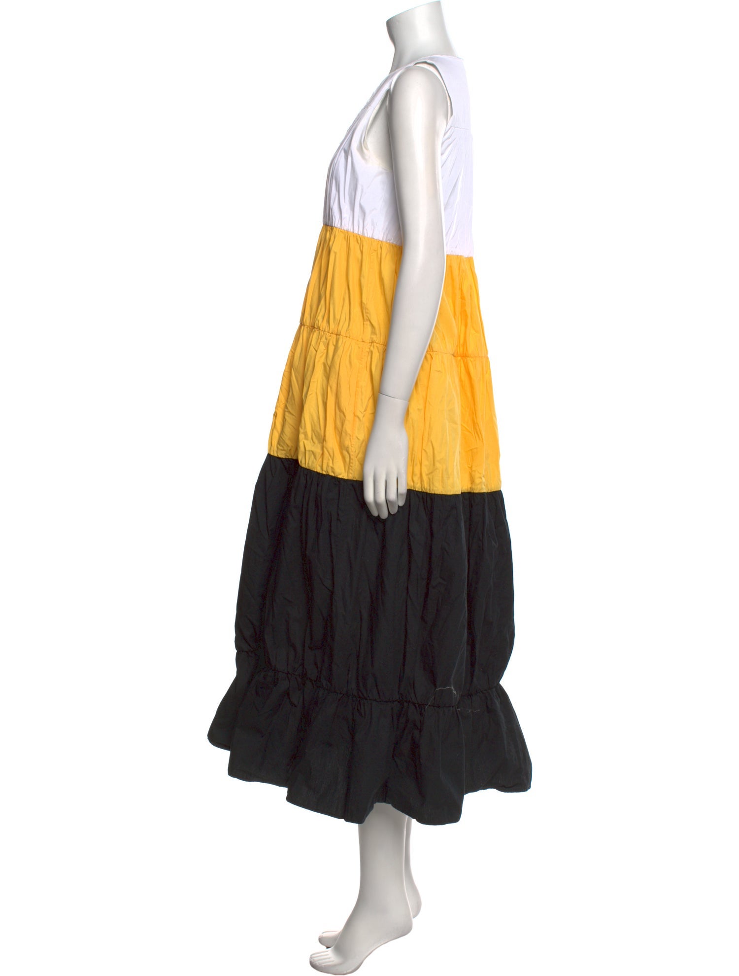 PLAN C Colorblock Pattern Long Dress