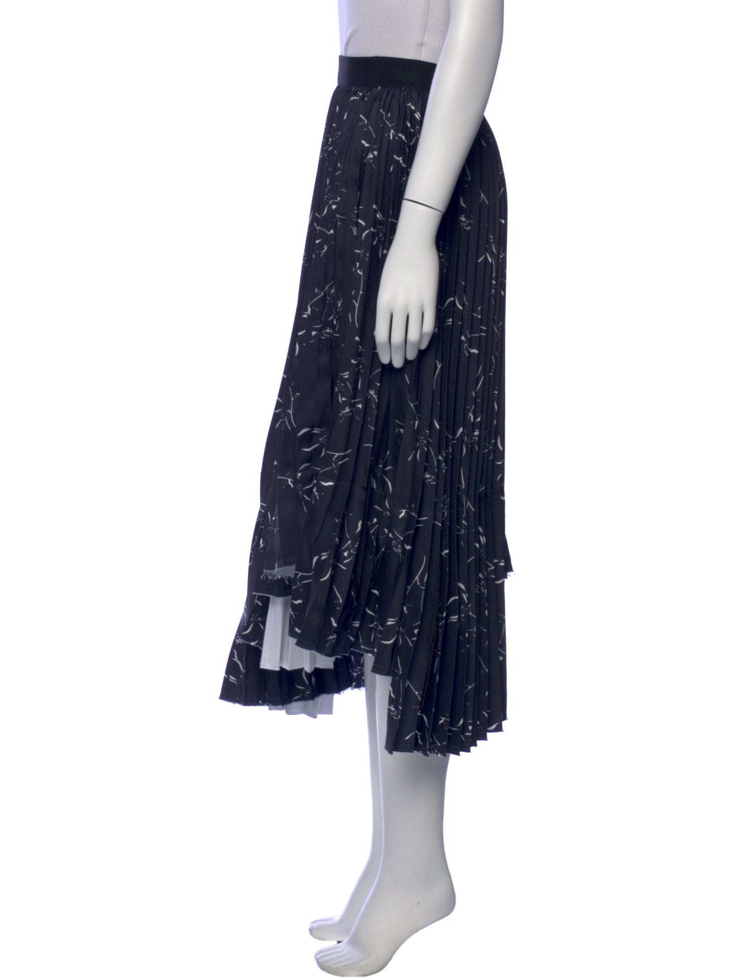 PLAN C Printed Midi Length Skirt