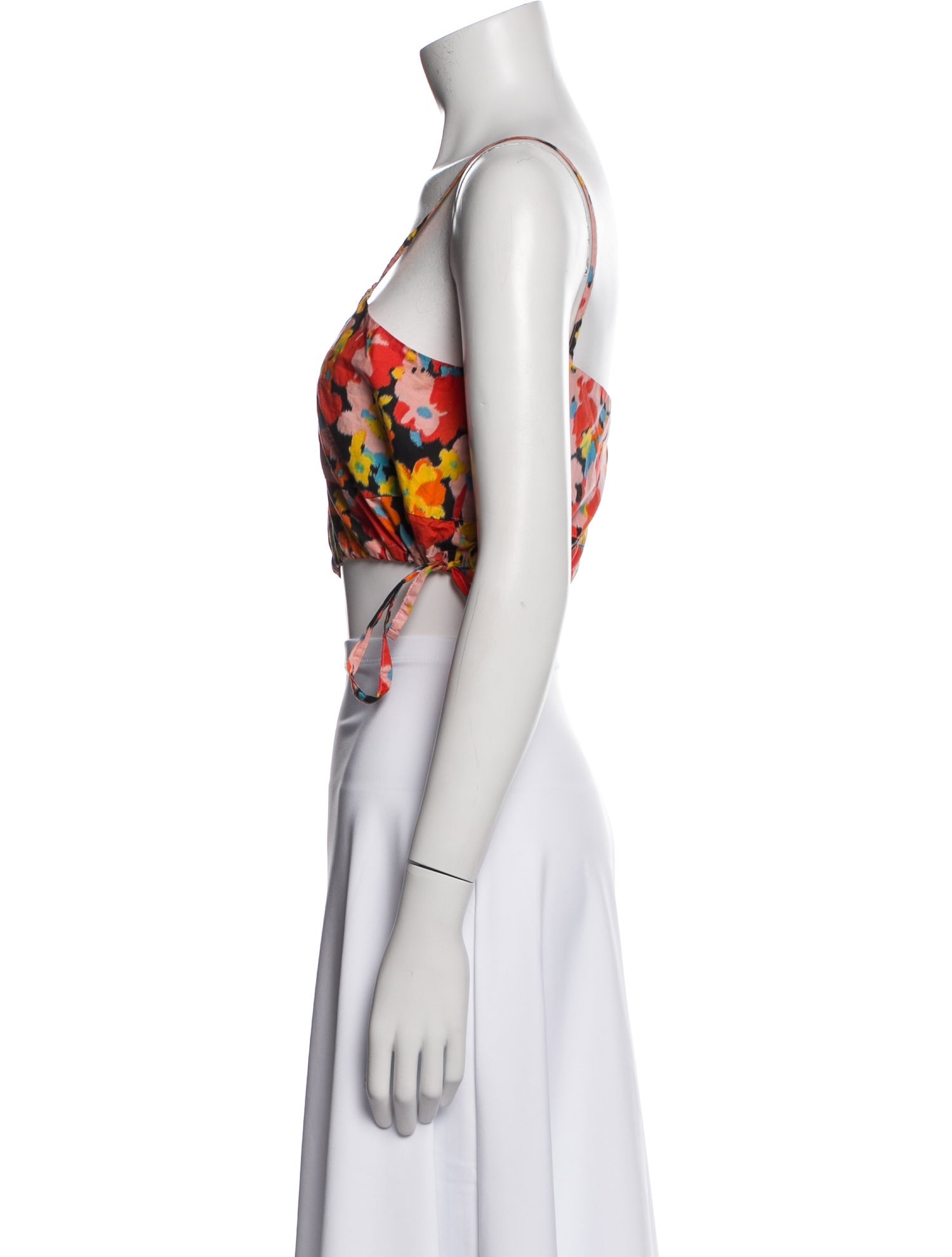 PLAN C Floral Print V-Neck Crop Top