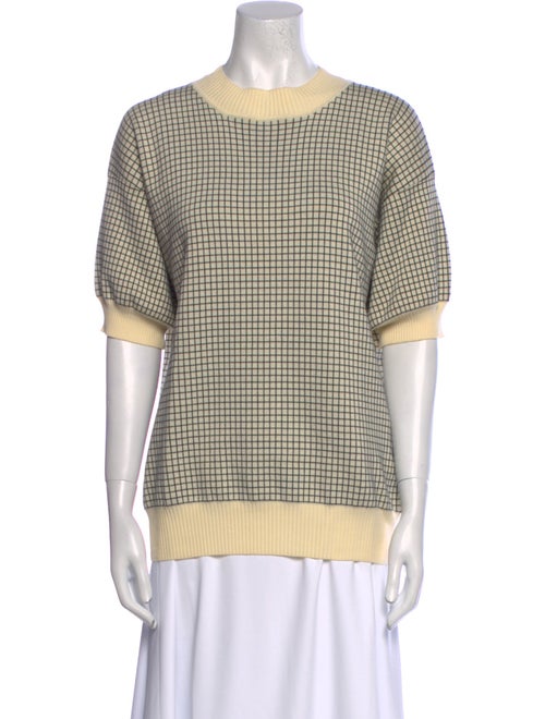 PLAN C Plaid Print Crew Neck Sweater